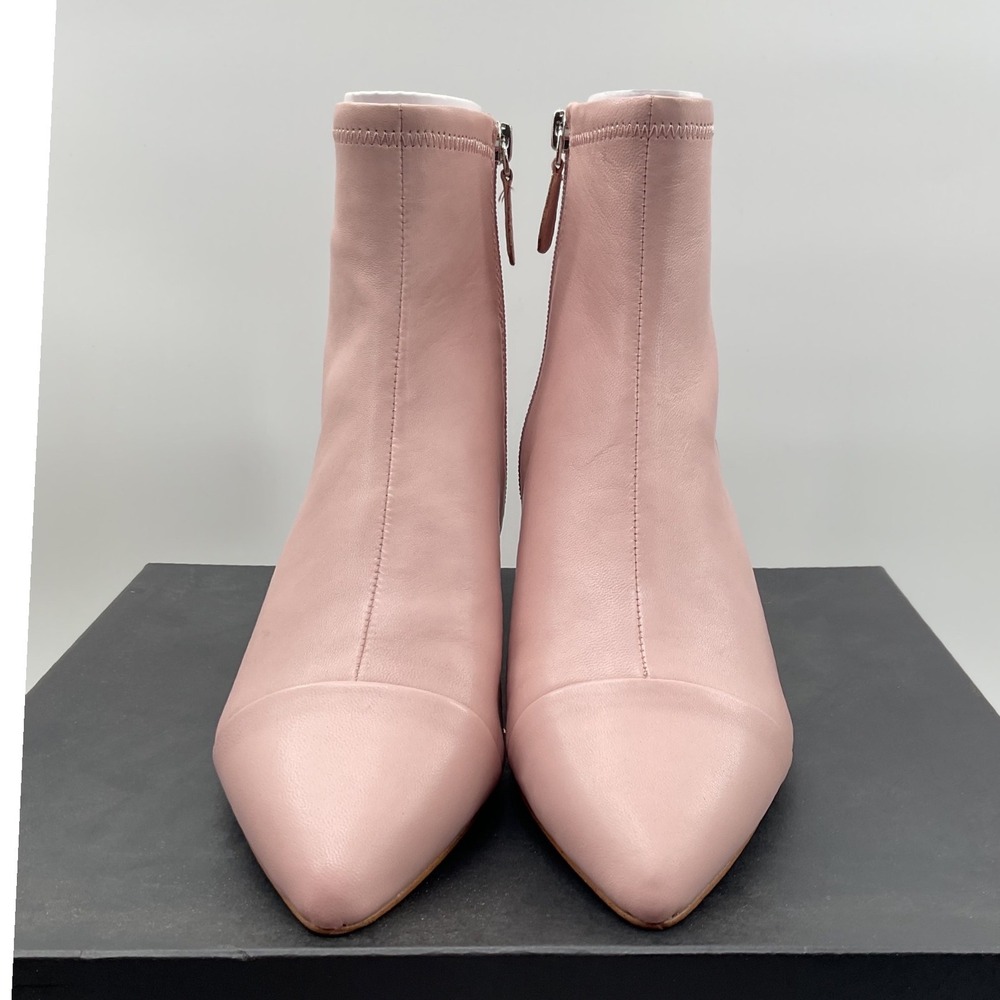 Rebecca Minkoff Womens Blush‎ Pink Leather Pointed Toe Kitten Heel Ankle Boots